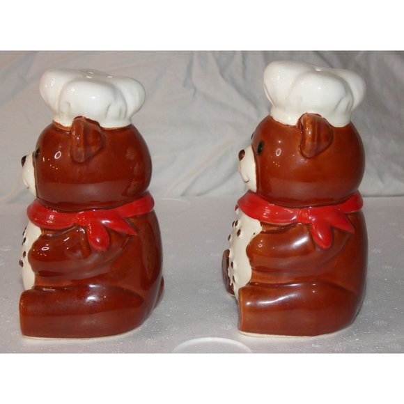VINTAGE B &AMP; D JAPAN CERAMIC CHEF TEDDY BEARS SALT &AMP; PEPPER SET - Picture 7 of 8